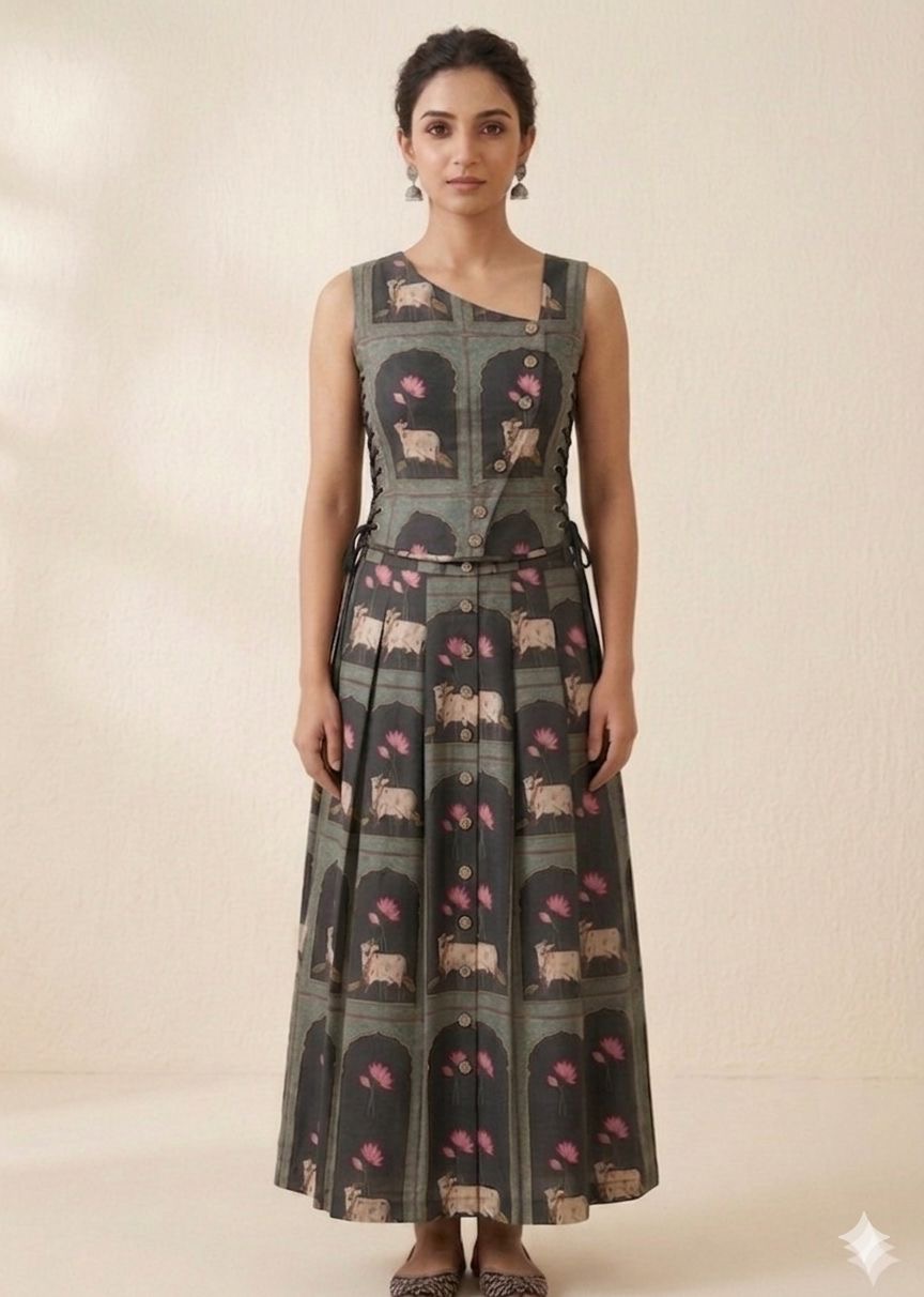 Pichwai Print Skirt Set