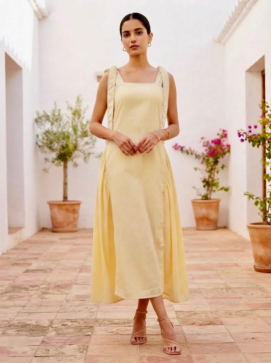 Butter Yellow Lace Dress